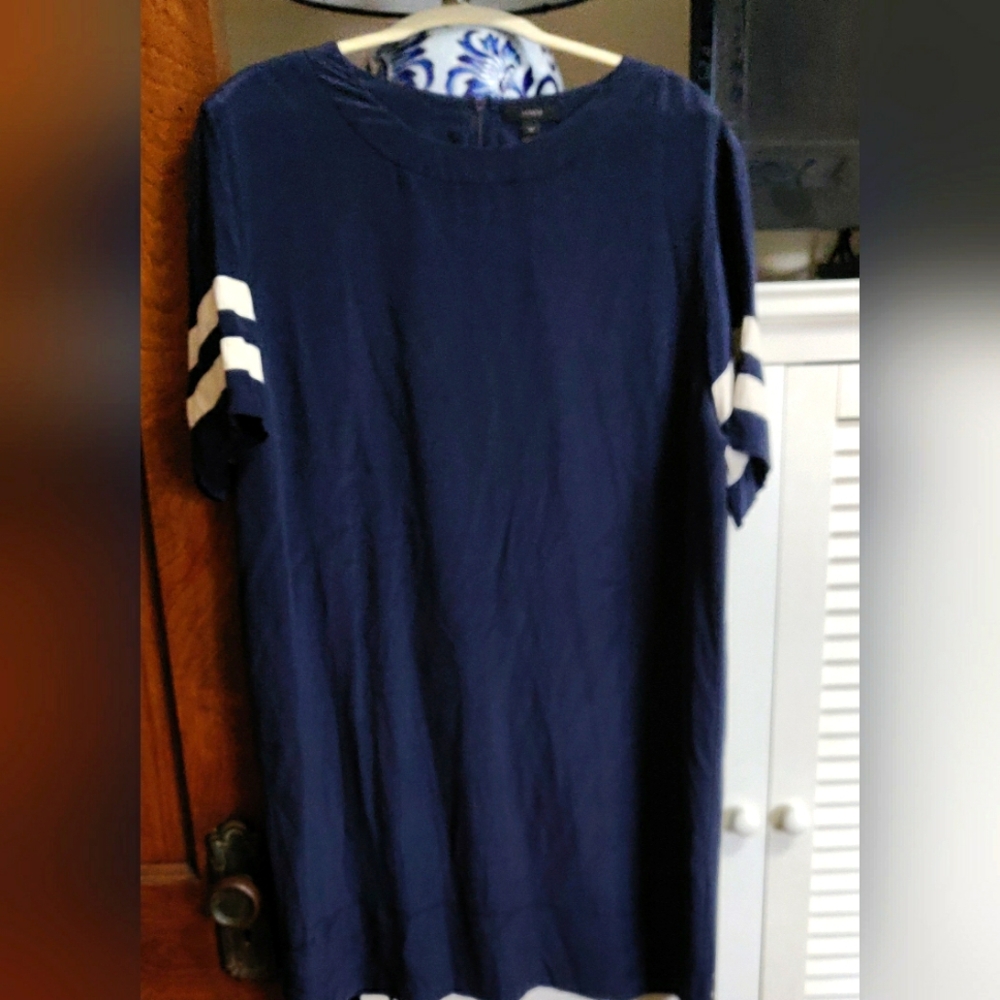 J.Crew Navy and White Striped Top